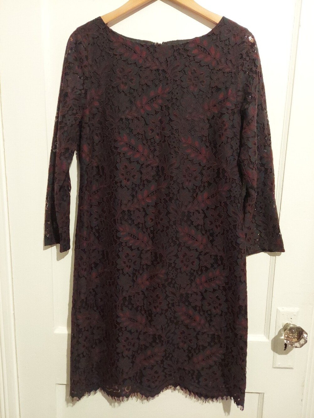 Brooks Brothers Dress Womens 8 A-Line Lace Overlayer Cocktail Career Work